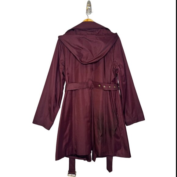 Michael Kors Trench Coat szXL Mid-length Burgundy/Maroon color - Picture 2 of 9